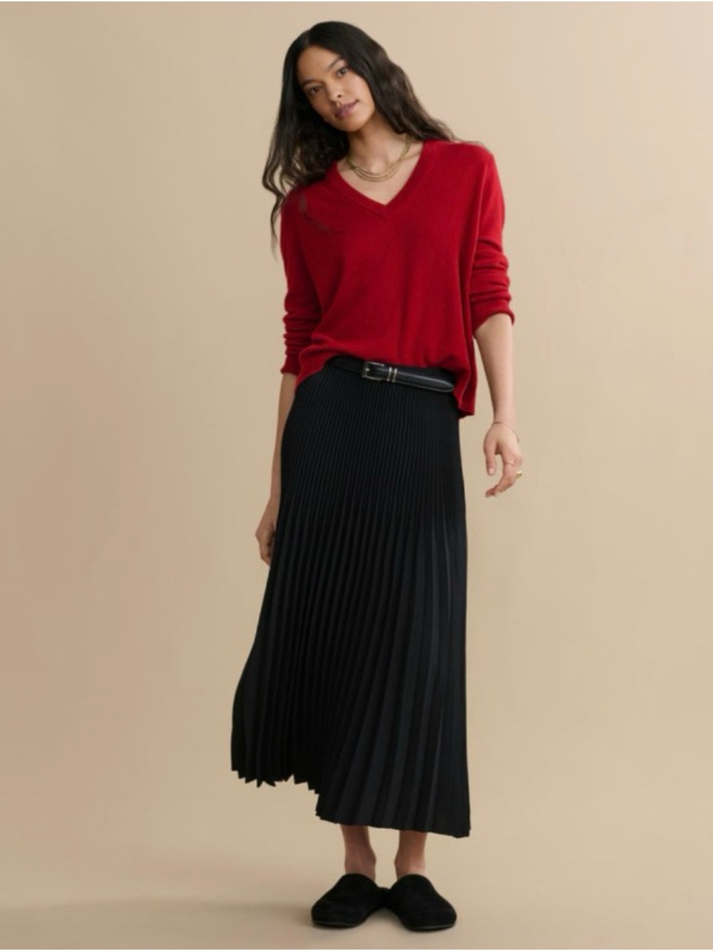 Jenni Kayne Black Pleated Midi Skirt, size S, MSRP $395, NWOT